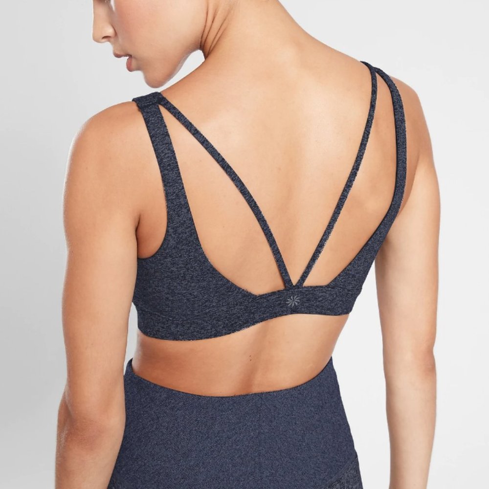 NWOT Athleta Navy Softluxe Exhale Sports Bra